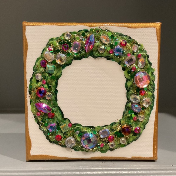 D Gordon Art Other - 🔴JEWELED CHRISTMAS HOLIDAY WREATH🔴